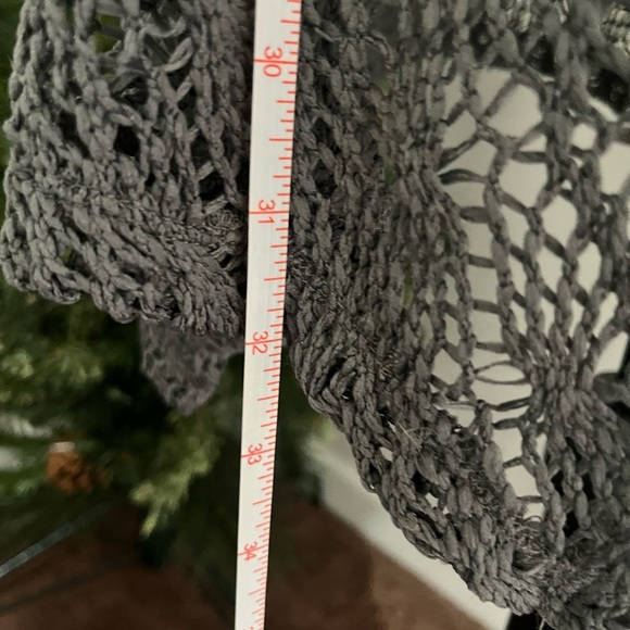 NWOT FRENCH BAZAAR Dark Gray Knit Tunic Top, swim suit cover up Size Large - Picture 8 of 9